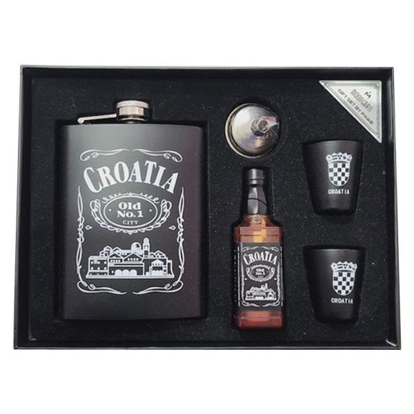 Pljoska set s upaljačem "Croatia"