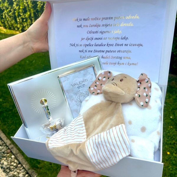 Poklon paket za krštenje "Nježnost u srebru"